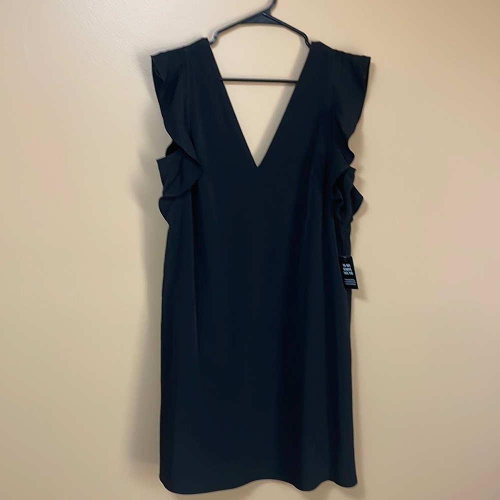 Brand New Black Express Dress with Ruffle Sleeves, M